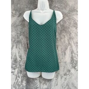 Banana Republic Tank Top Womens XL Geometric Print Green Strappy Camisole